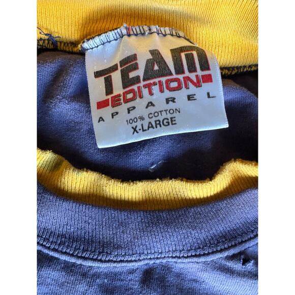 VTG ‘92 Notre Dame Fighting Irish Team Edition Thrashed Faded Blue XL Dbl Sleeve - Picture 2 of 10